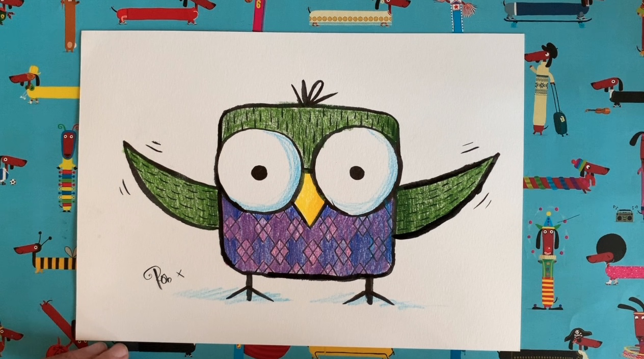 DrawWithRob 10 – Eugene the Owl